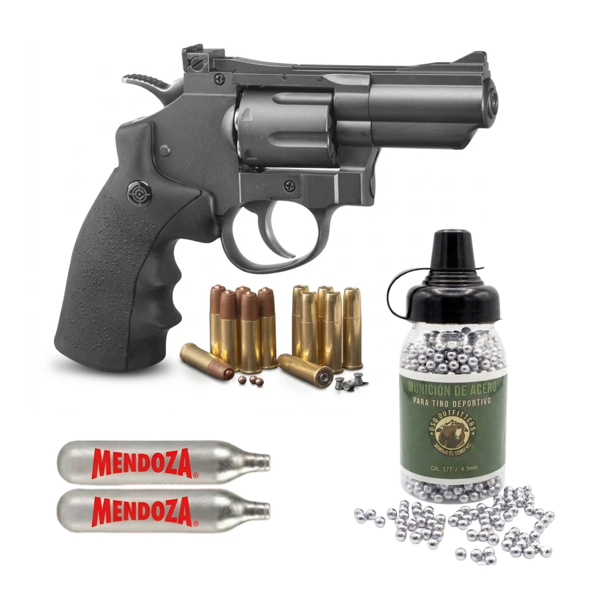 Kit 1500 Balines + 2 Co2 + Pistola De Co2 4.5 Crosman