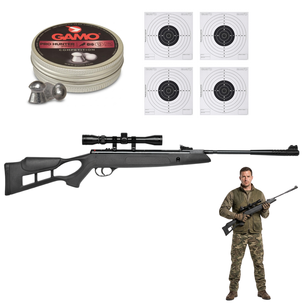 Rifle de aire Hatsan Edge Vortex 5.5mm con mira y diábolos