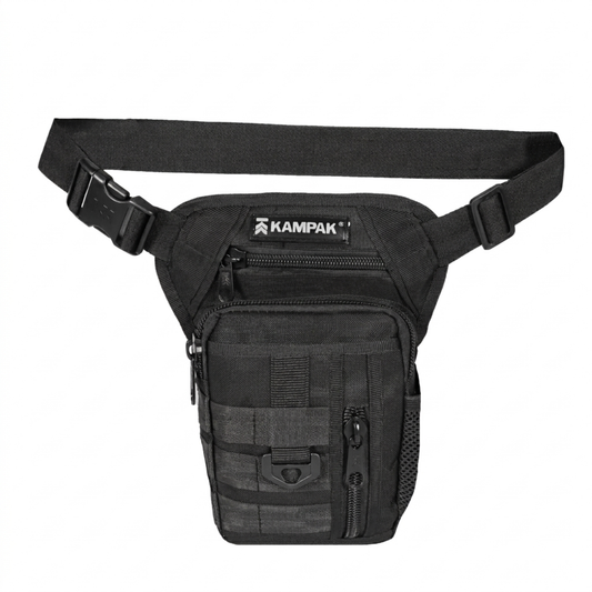 Piernera Kampak RT36 Táctica Negra Muslera Deportiva Moto