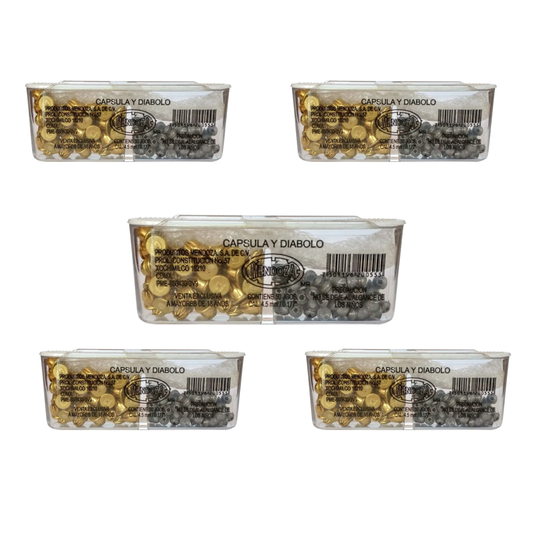 5 Pack Cápsula / Diabolo 4.5mm Sd-4.5-50-0555 250 Tiros