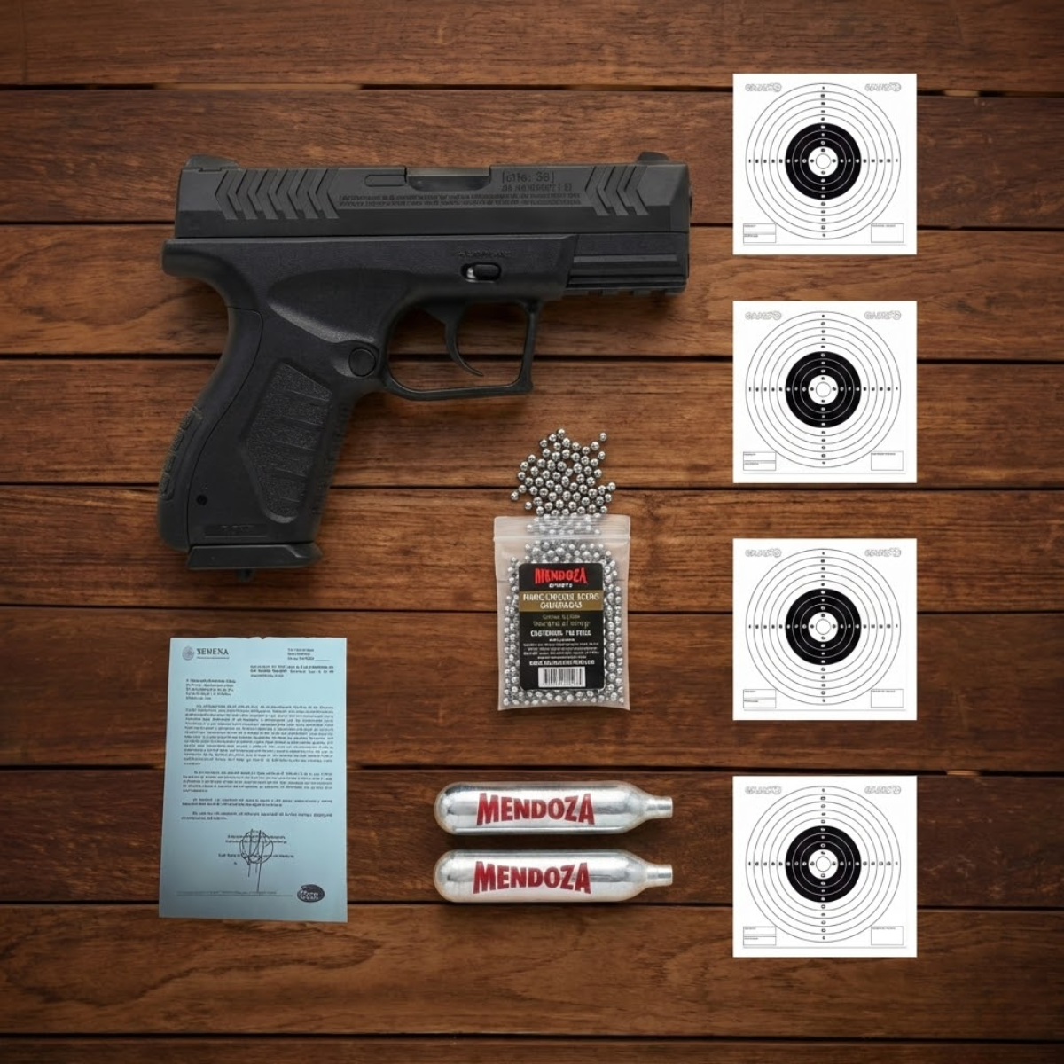 Pistola de CO2 Calibre 4.5 mm Umarex XBG c/ Balines y Dianas
