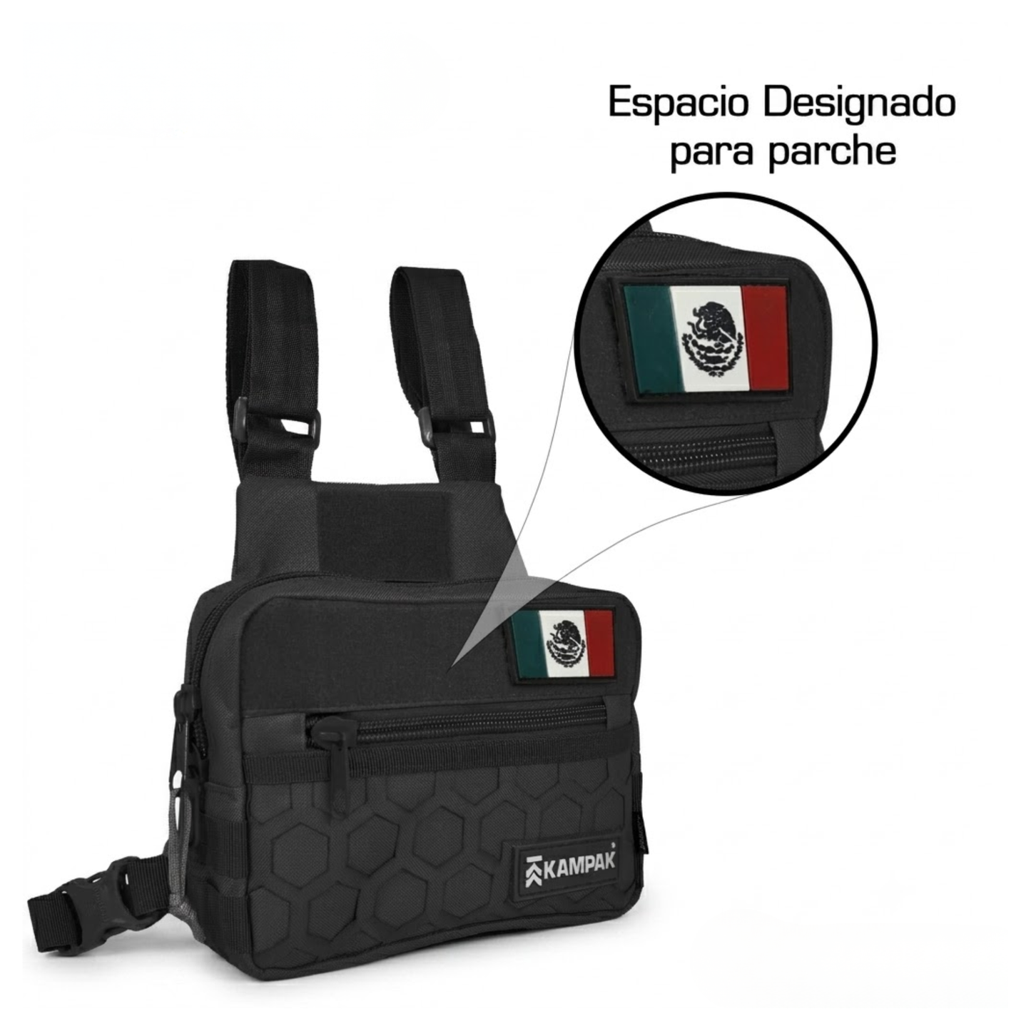 Pechera Kampak SK21 Mochila Tactica Militar Slim Negro