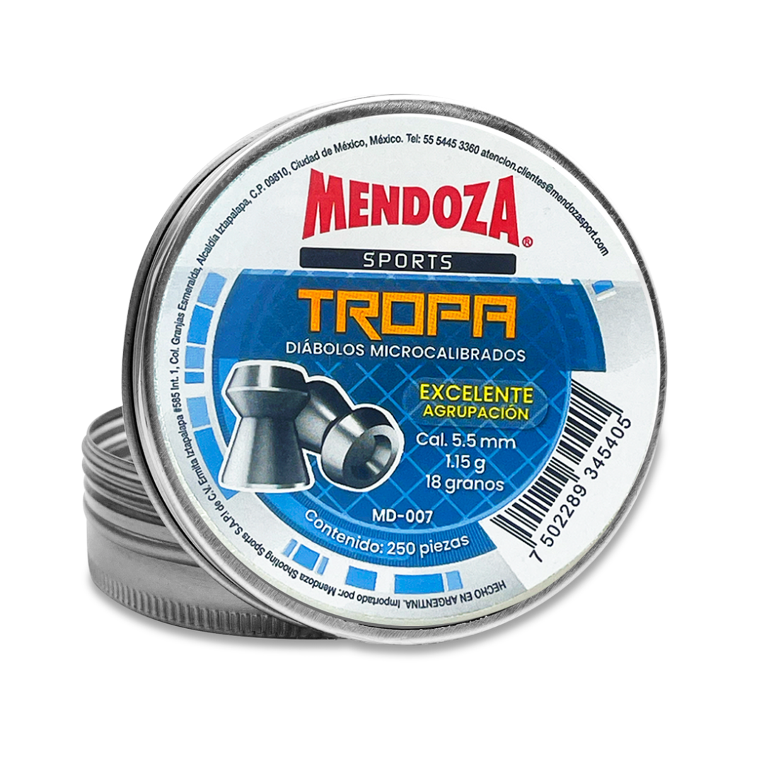 Diábolos Mendoza Tropa Md-007 Expansivos 5.5mm 250pz.