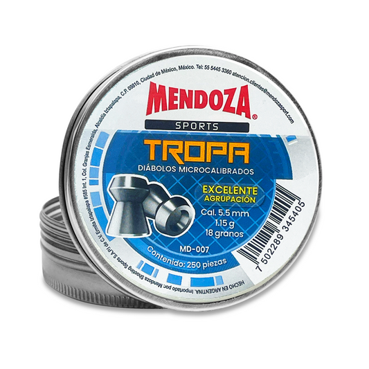 Diábolos Mendoza Tropa Md-007 Expansivos 5.5mm 250pz.